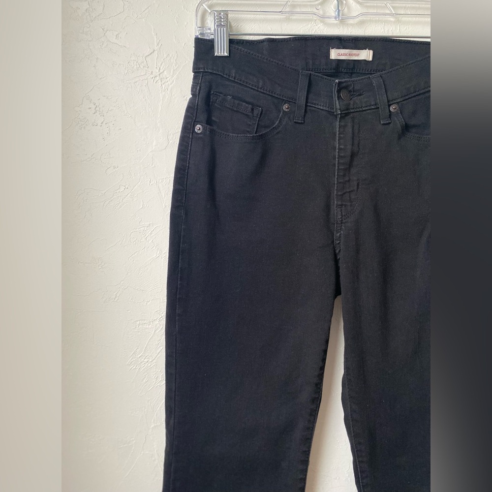 Levi’s Classic Mid Rise Bootcut Jeans Black Women’s Size 6 - Picture 3 of 7